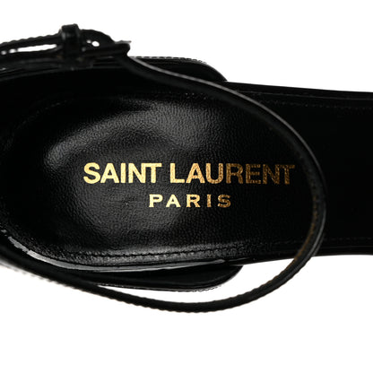 Saint Laurent Patent Calfskin Opyum 110 Sandals 38.5 Black 6 of 9