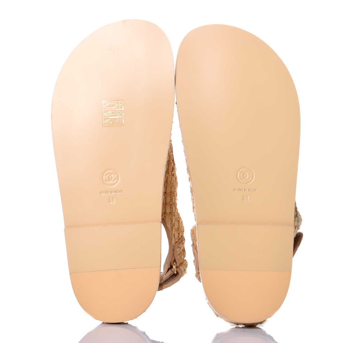 Braided Fabric Velcro Dad Sandals 38 Beige