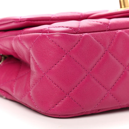 Chanel Lambskin Quilted Mini Rectangular Pearl Crush Flap Fuchsia 9 of 11