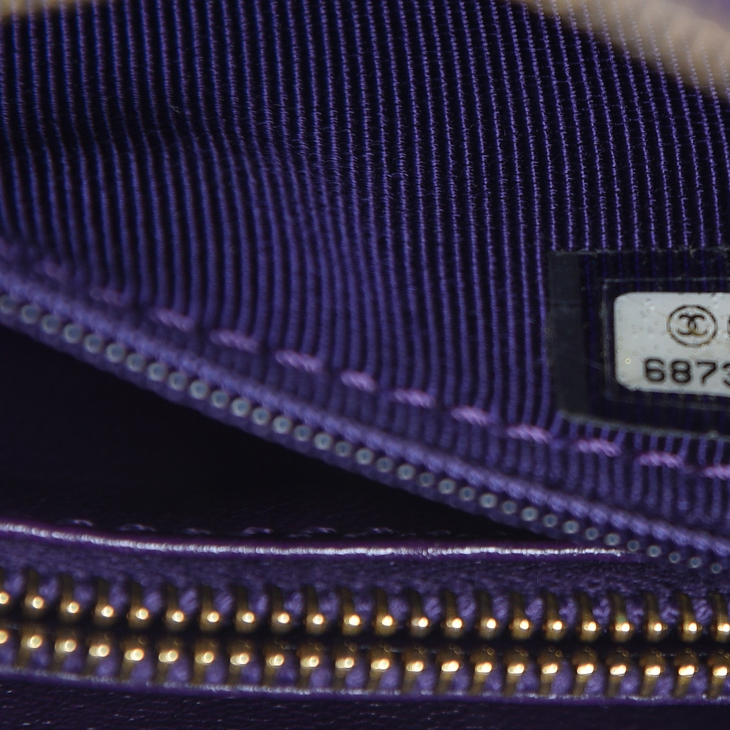 Chanel Jersey Chevron Quilted Camera Case Purple 8 of 11