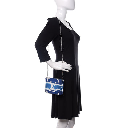 Louis Vuitton Monogram Giant Escale Double Zip Pochette Blue 2 of 13