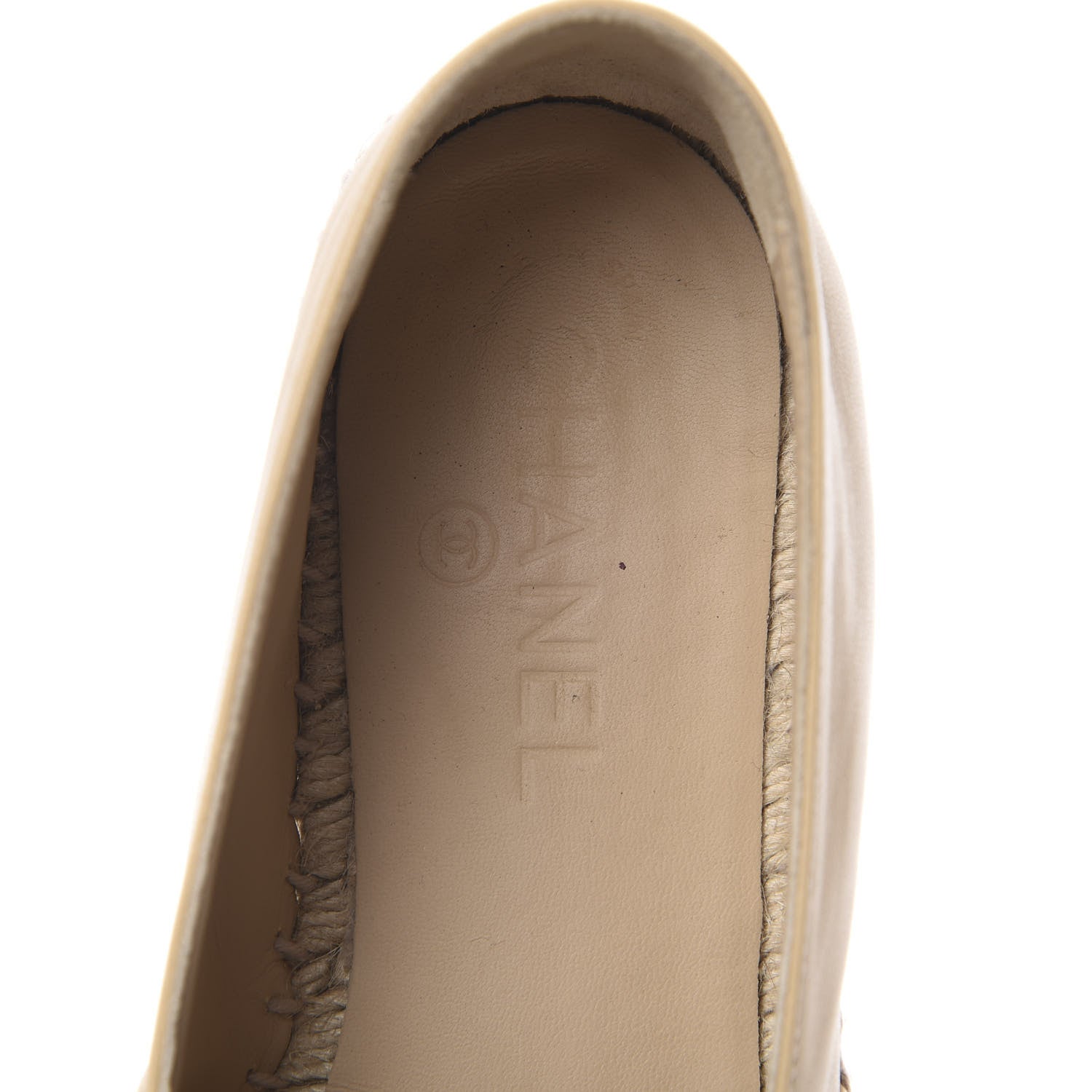 Chanel Lambskin CC Espadrilles 39 Beige Black 9 of 11