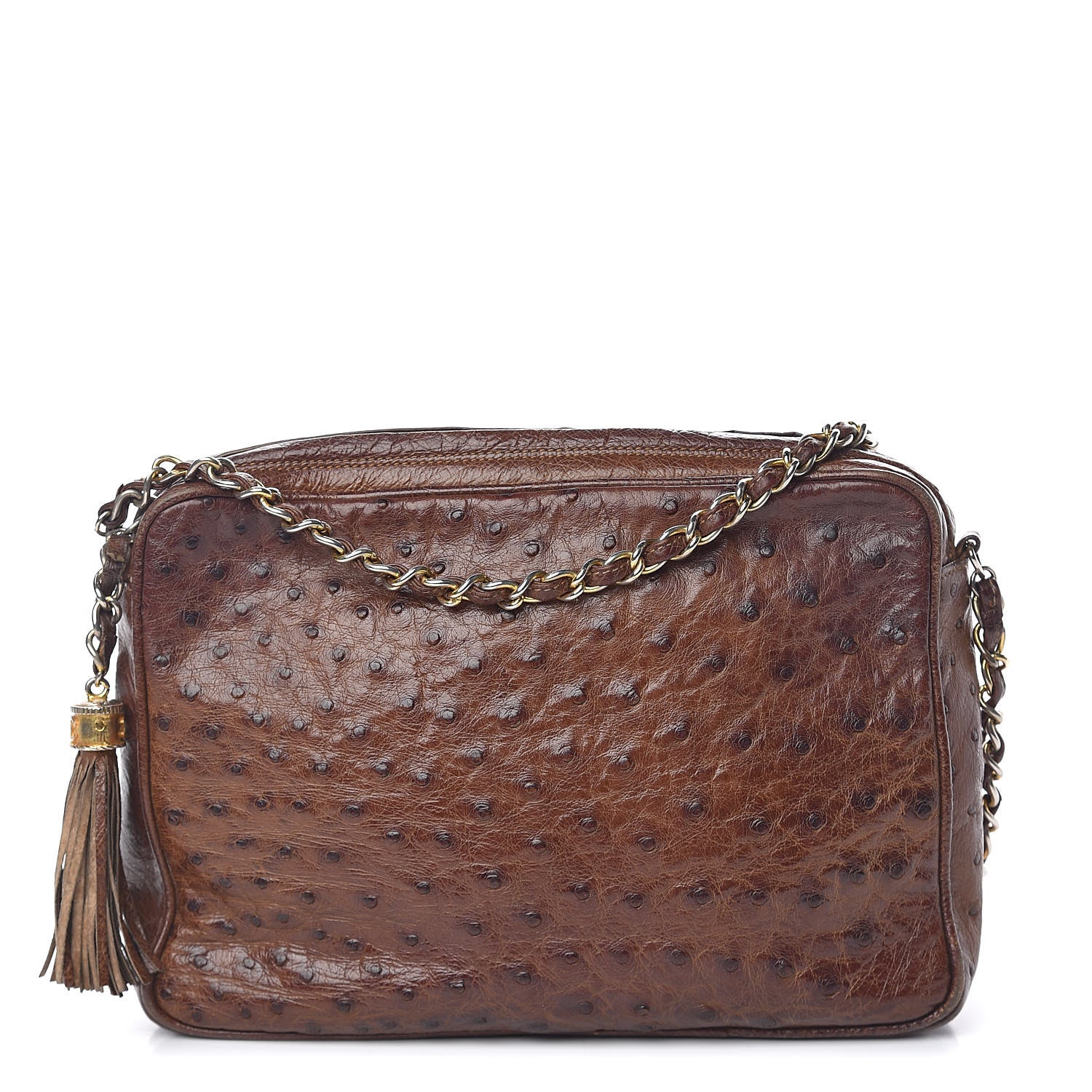Chanel Ostrich Tassel Camera Case Brown 1 of 24