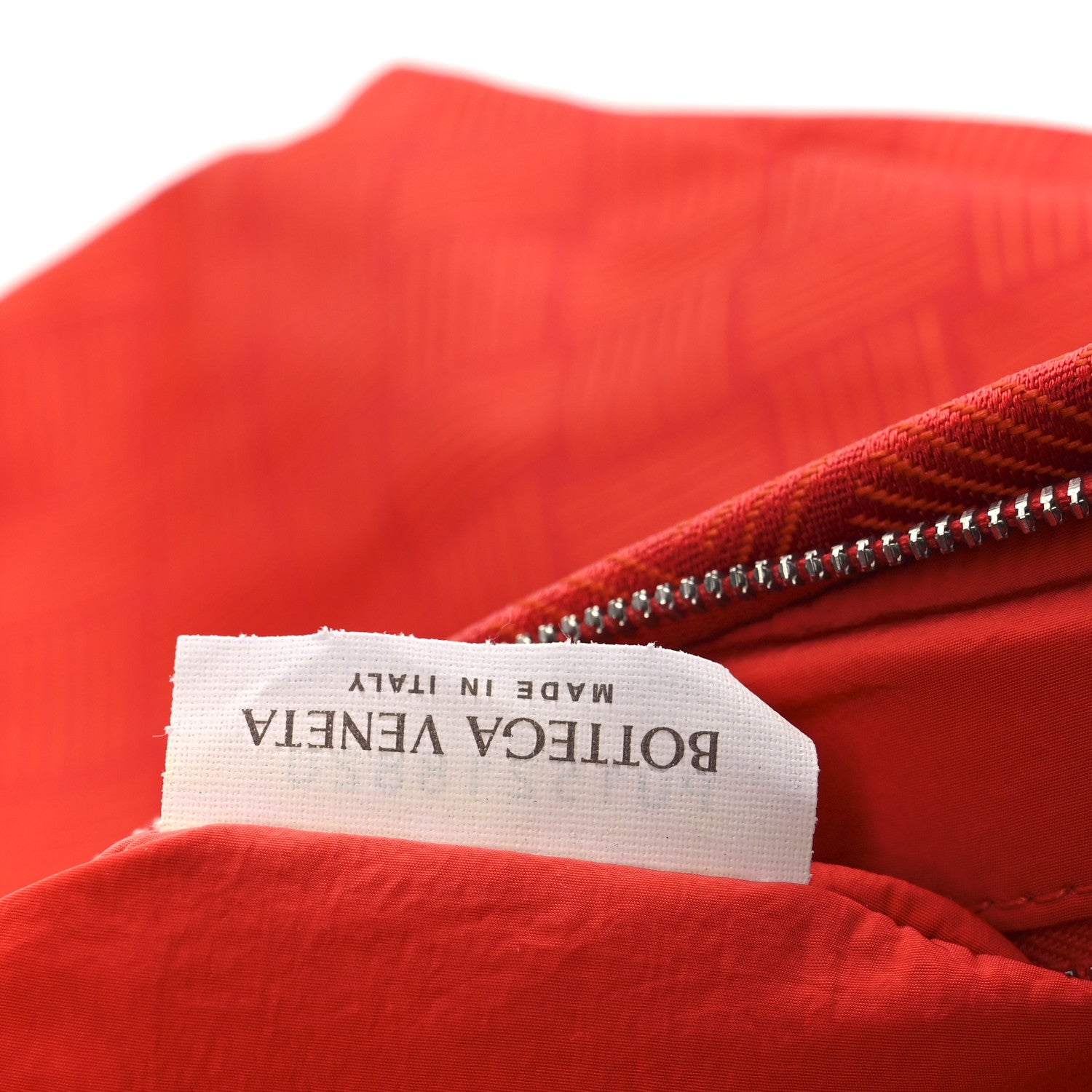 Bottega Veneta Econyl Jacquard Nylon Intreccio Zip Pouch Clutch Tomato 6 of 10