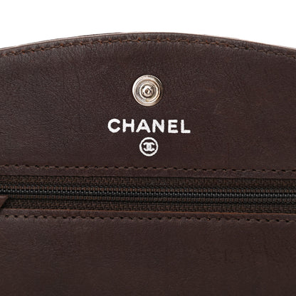 Chanel Caviar Timeless CC Wallet On Chain WOC Dark Brown 5 of 11