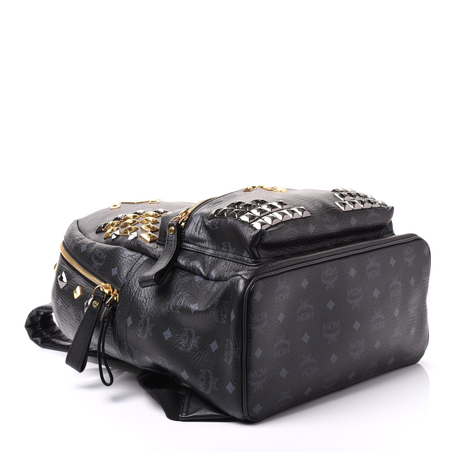 MCM Visetos Studded Medium Stark M Backpack Black 3 of 11