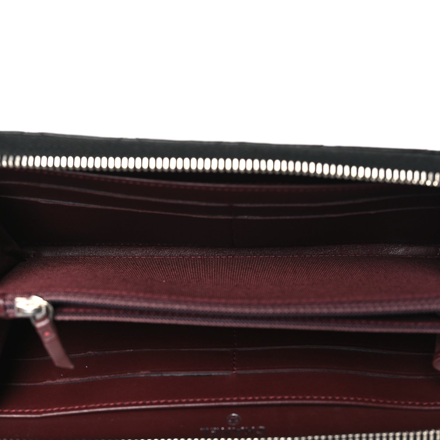 Lambskin Quilted Large Gusset Zip Around Wallet Black