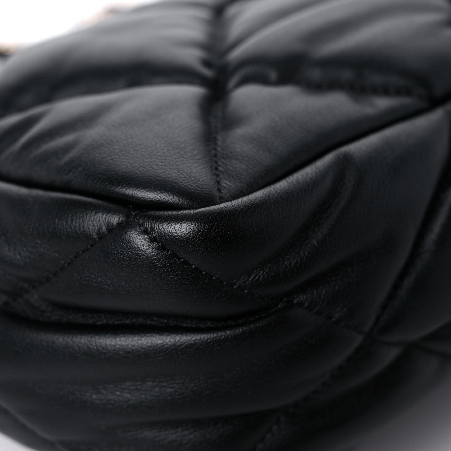 Calfskin Quilted Mini Square Bubbly Flap Black