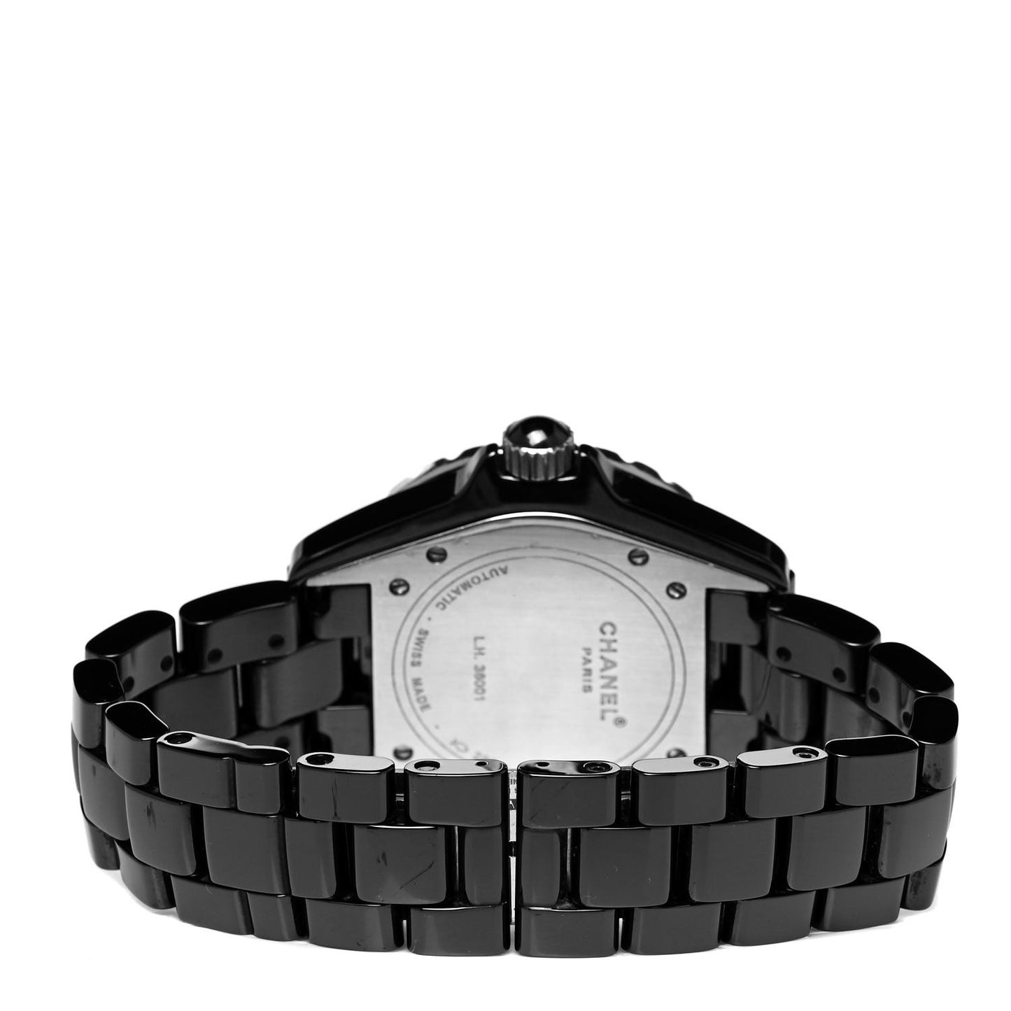 Stainless Steel Ceramic Diamond Pave Bezel 38mm J12 Automatic Watch Black