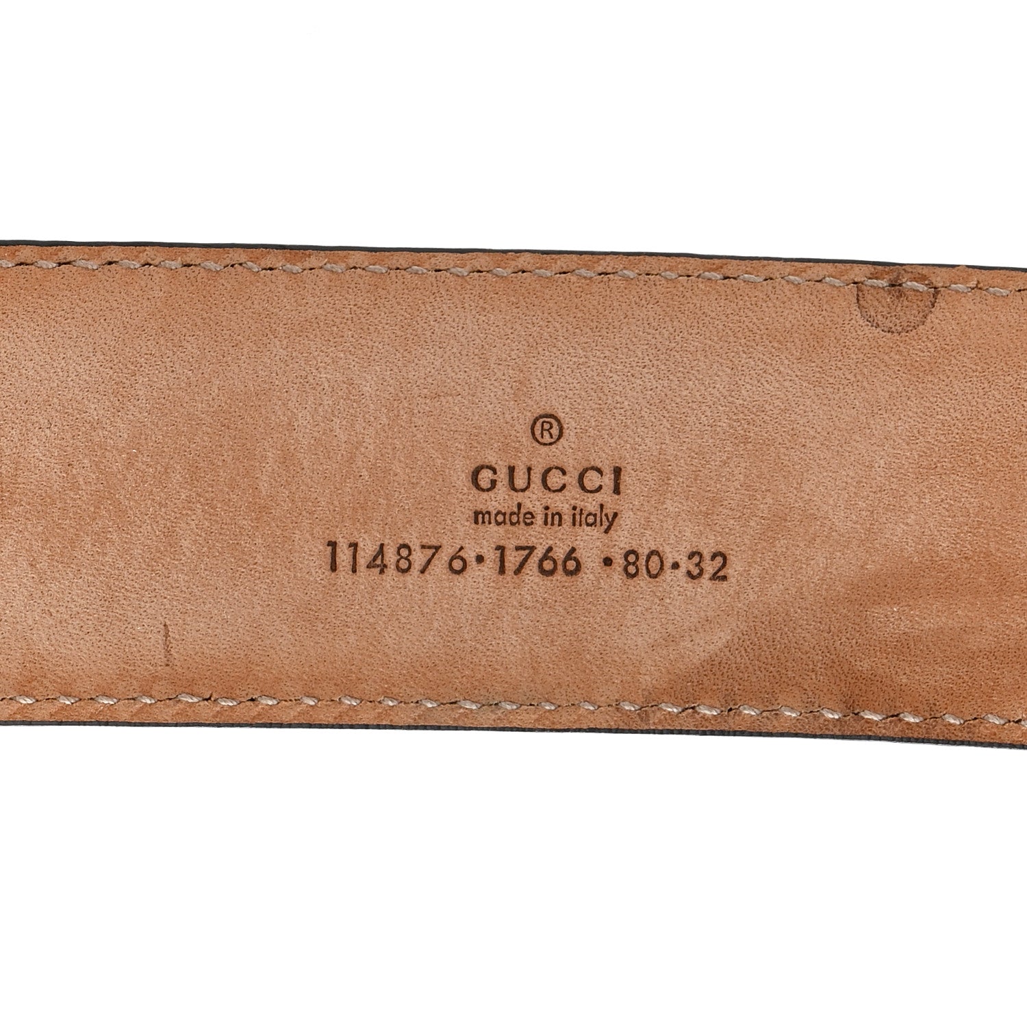 Gucci Metallic Guccissima Signature Interlocking G 40mm Belt 80 32 Cognac Brown 3 of 5