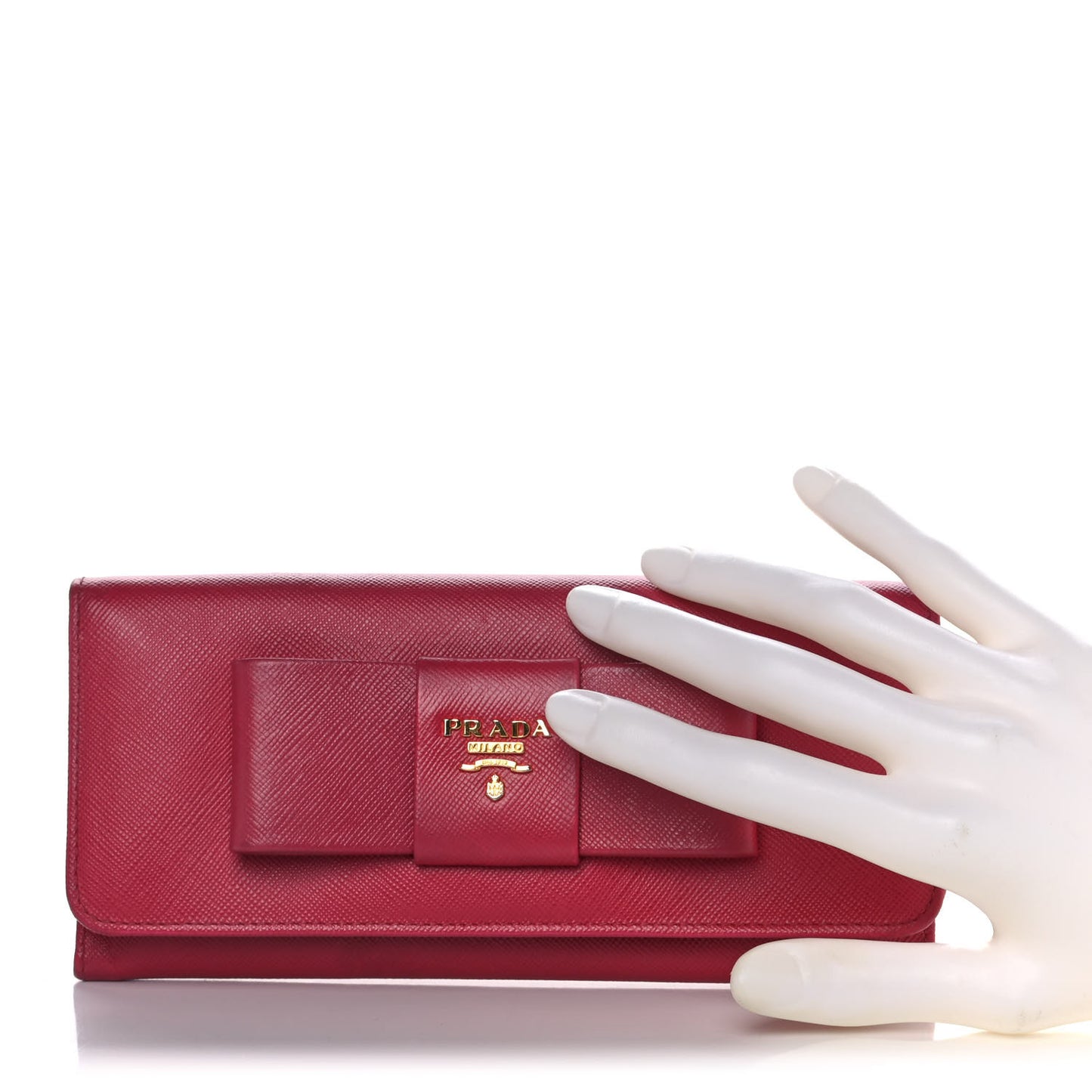 Saffiano Fiocco Bow Continental Wallet Peonia