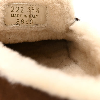 Prada Suede Shearling Triangle Logo Loafer 38.5 Cocoa Brown 9 of 9