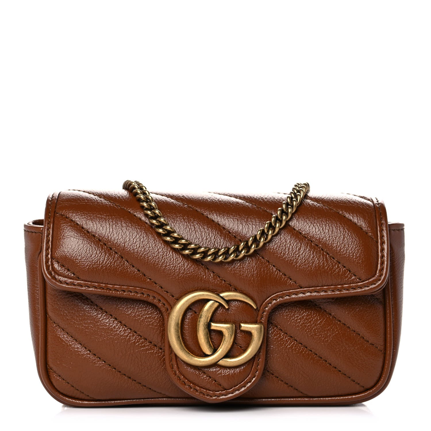 Gucci Azalea Calfskin Matelasse Diagonal Super Mini GG Marmont Shoulder Bag Cuir 1 of 16