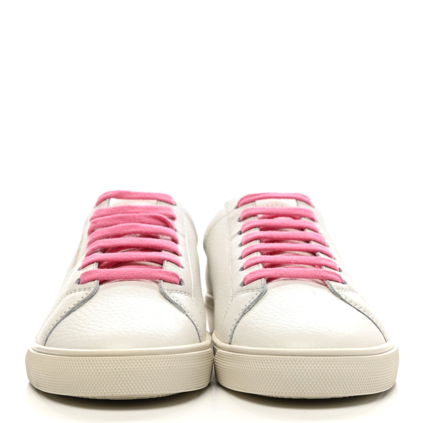 Grained Calfskin Andy Low Top Sneakers 38.5 White Pink