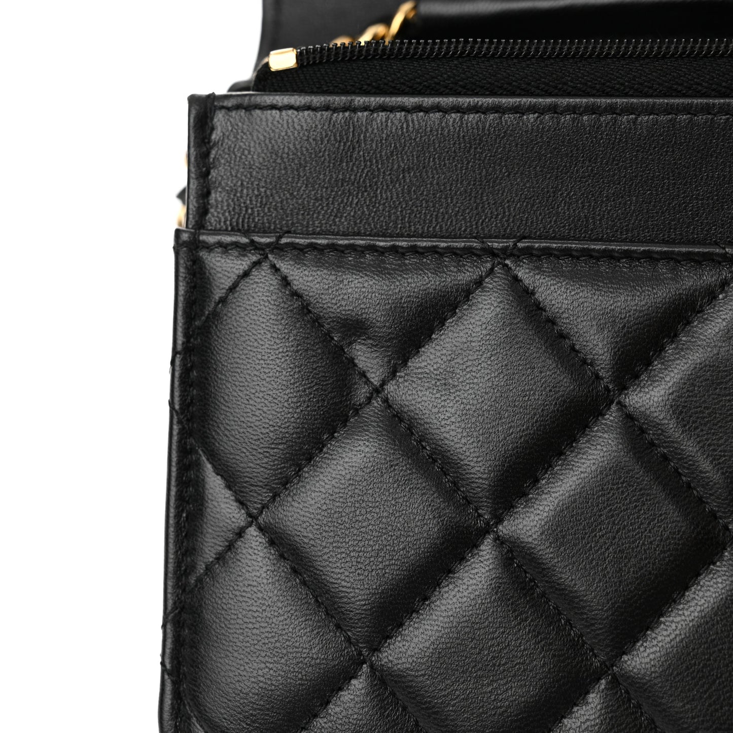 Lambskin Quilted Wallet On Chain WOC Black