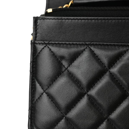 Chanel Lambskin Quilted Wallet On Chain WOC Black 12 of 12