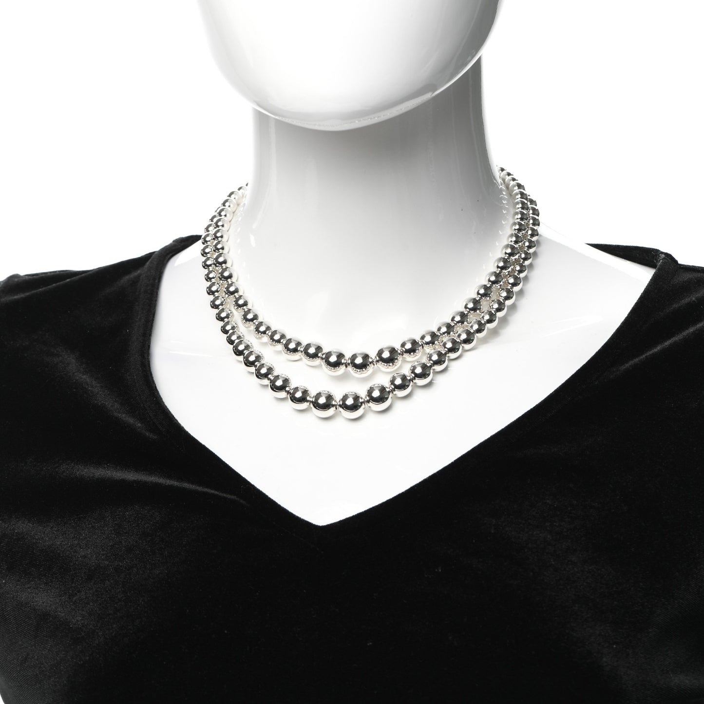 Sterling Silver HardWear Graduated Ball Two-Row Necklace