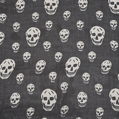 Alexander McQueen Silk Chiffon Skull Scarf Black Ivory 4 of 5