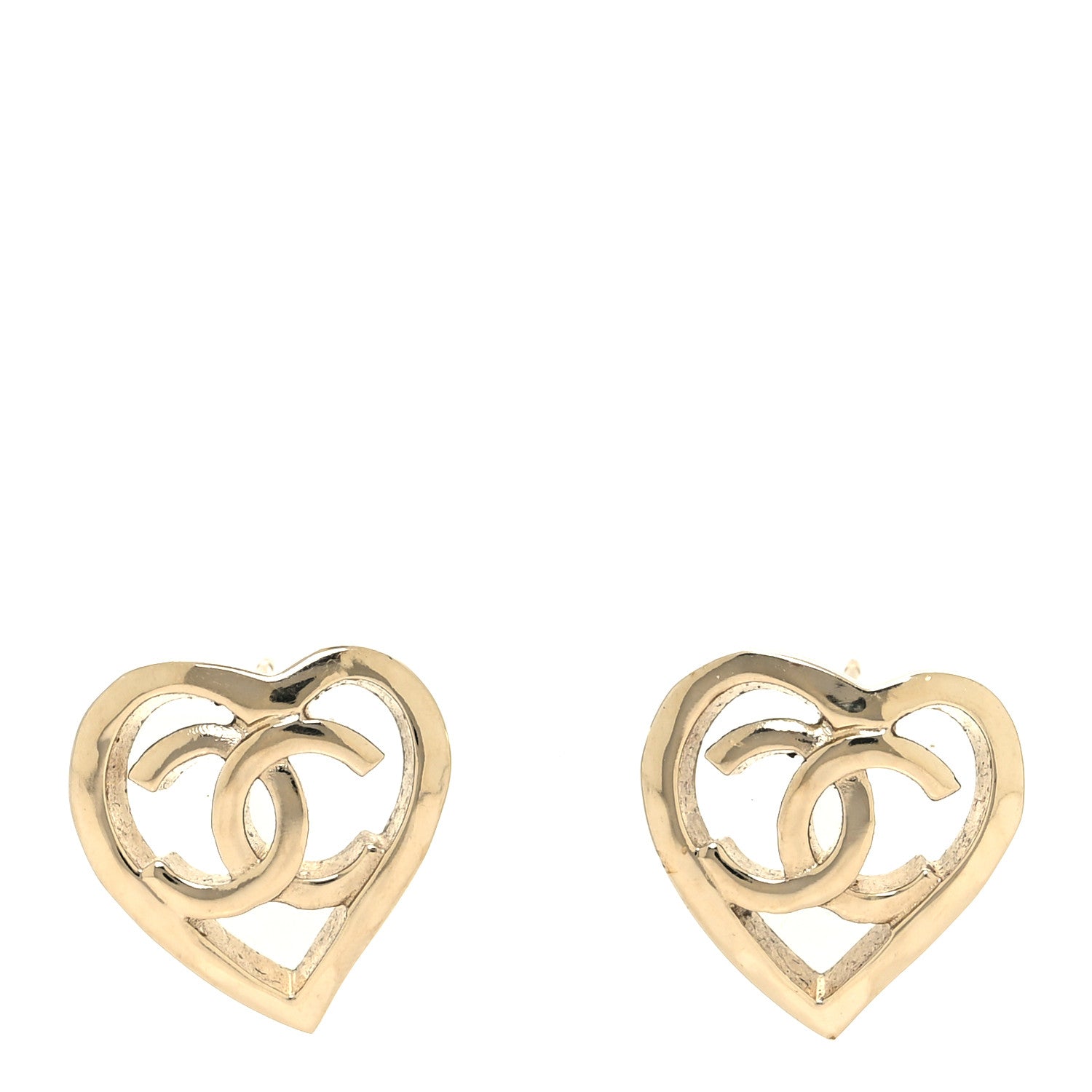 Chanel Metal CC Heart Coco In Love Earrings Gold 1 of 4