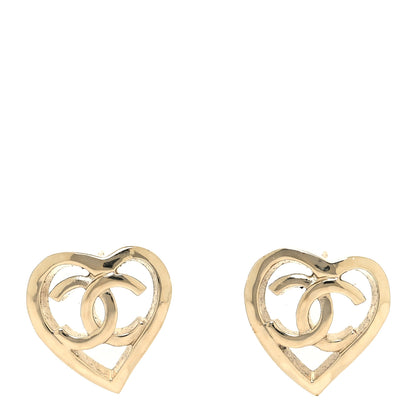 Chanel Metal CC Heart Coco In Love Earrings Gold 1 of 4