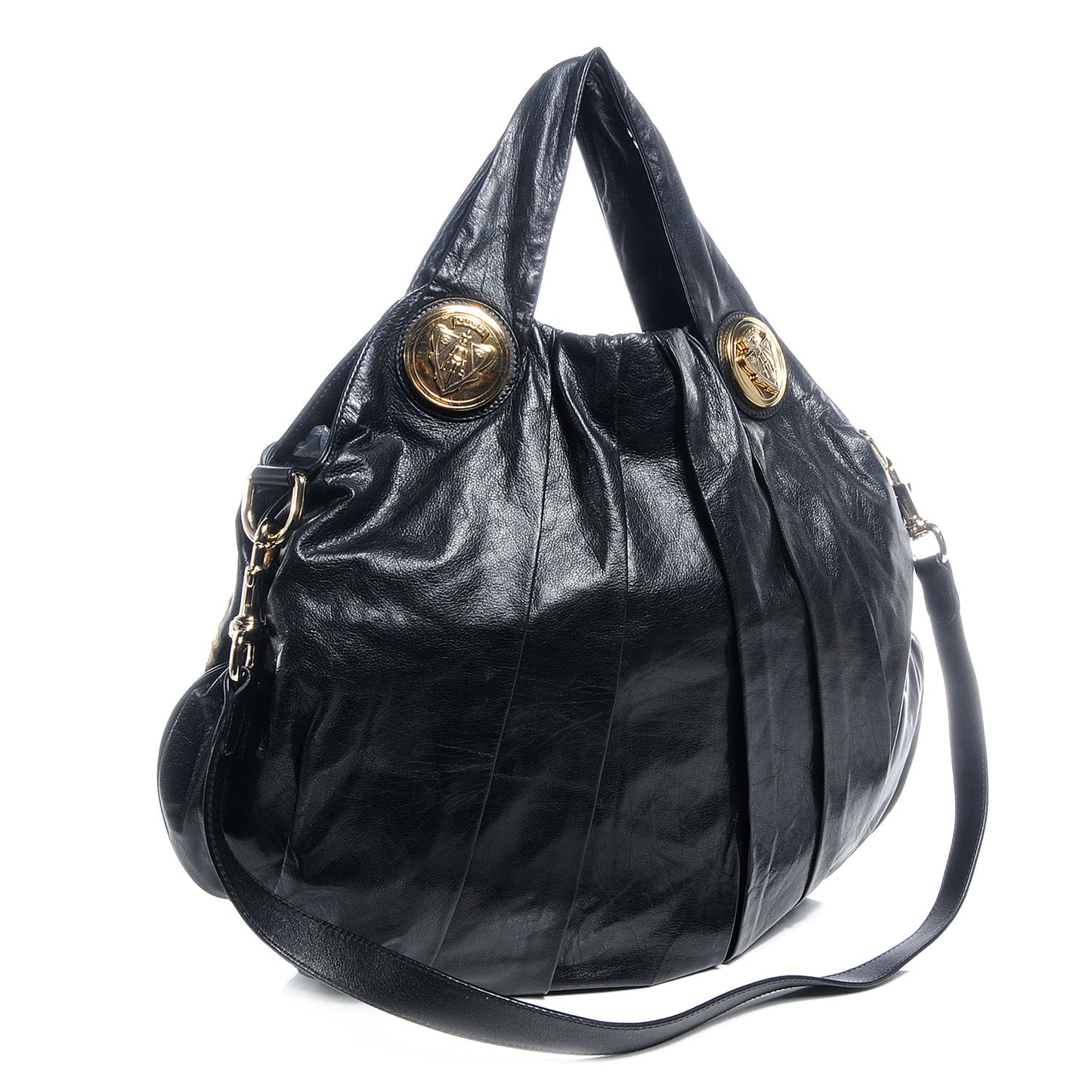 Leather Embroidered Large Hysteria Tote Black