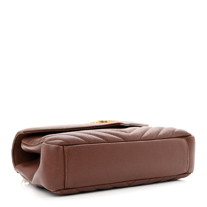 Saint Laurent Sheepskin Matelasse Chevron Monogram Medium College Bag Brick 4 of 15
