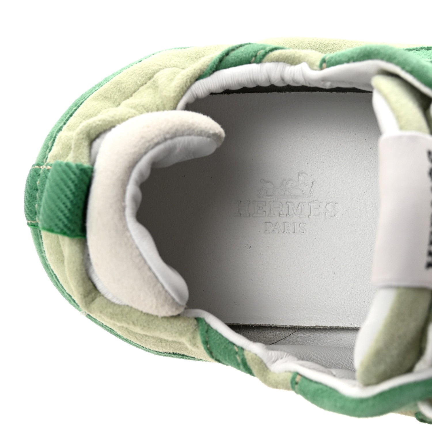Hermes Suede Goatskin Jet Sneakers 38.5 Vert De Mer Vert Opaline