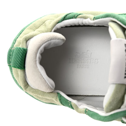 Hermes Suede Goatskin Jet Sneakers 38.5 Vert De Mer Vert Opaline 8 of 9
