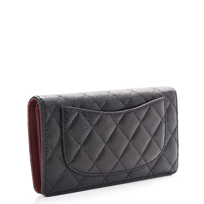 Chanel Caviar Quilted Yen Wallet Black 2 of 14