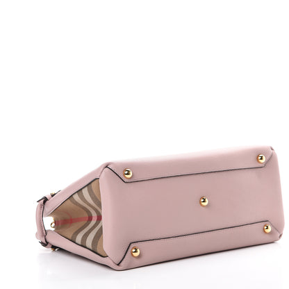 Burberry Grainy Calfskin House Check Medium Banner Tote Pale Orchid 3 of 9