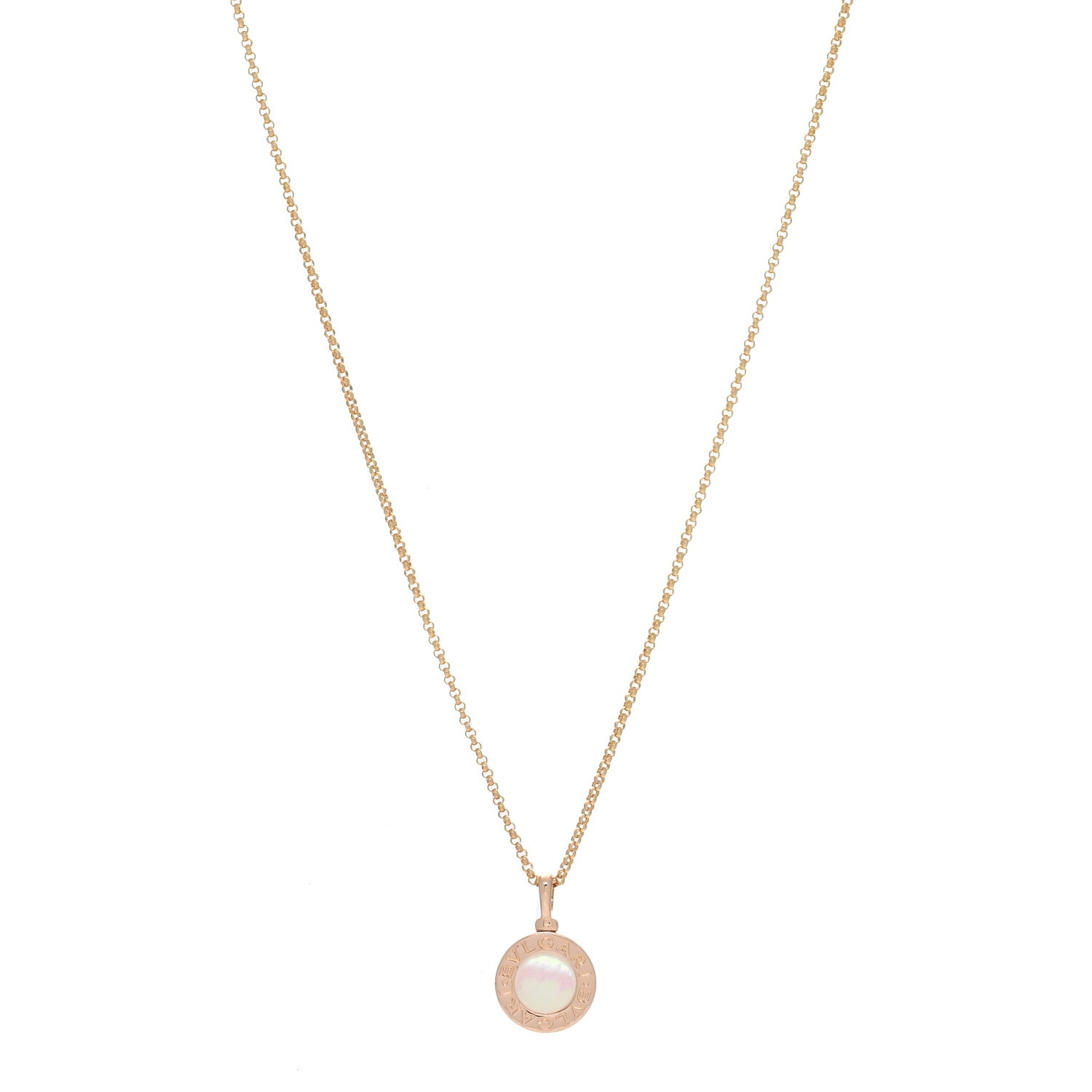 Bulgari 18K Rose Gold Mother of Pearl BVLGARI BVLGARI Pendant Necklace 1 of 4