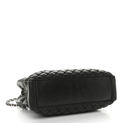 Chanel Lambskin Quilted Medium New Bubble North South Tote Black 3 of 9