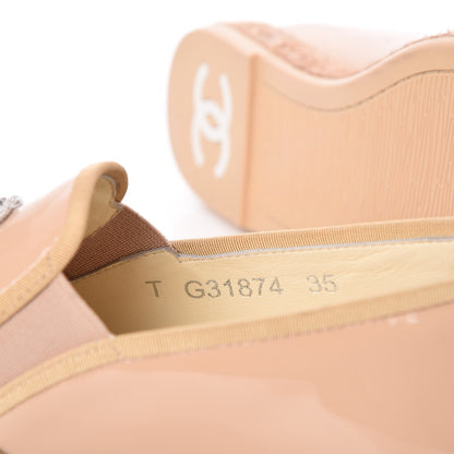 Chanel Patent CC Loafers Espadrille 35 Beige 8 of 9
