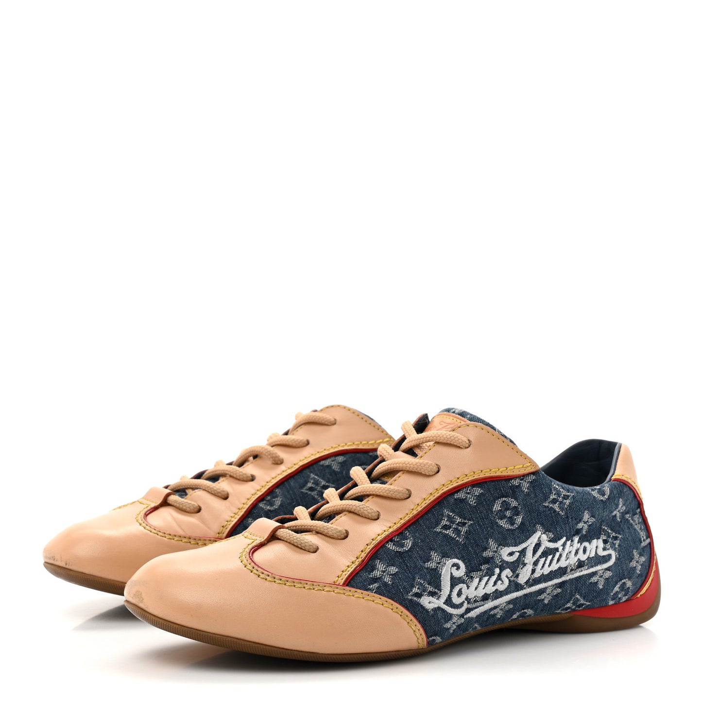 Denim Monogram Sneakers 35 Blue