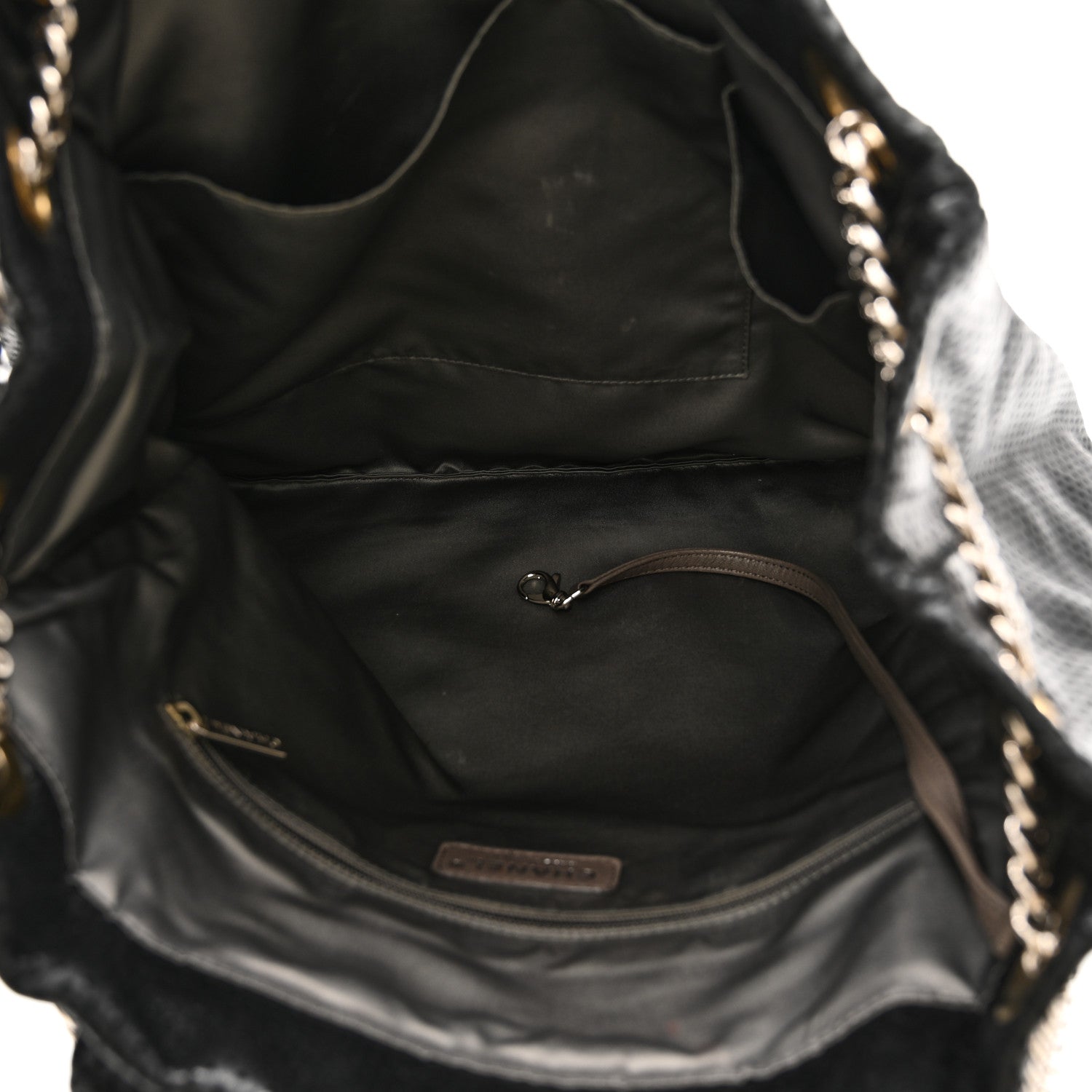 Chanel Calfskin Perforated Drill Tote Bag Black 5 of 10