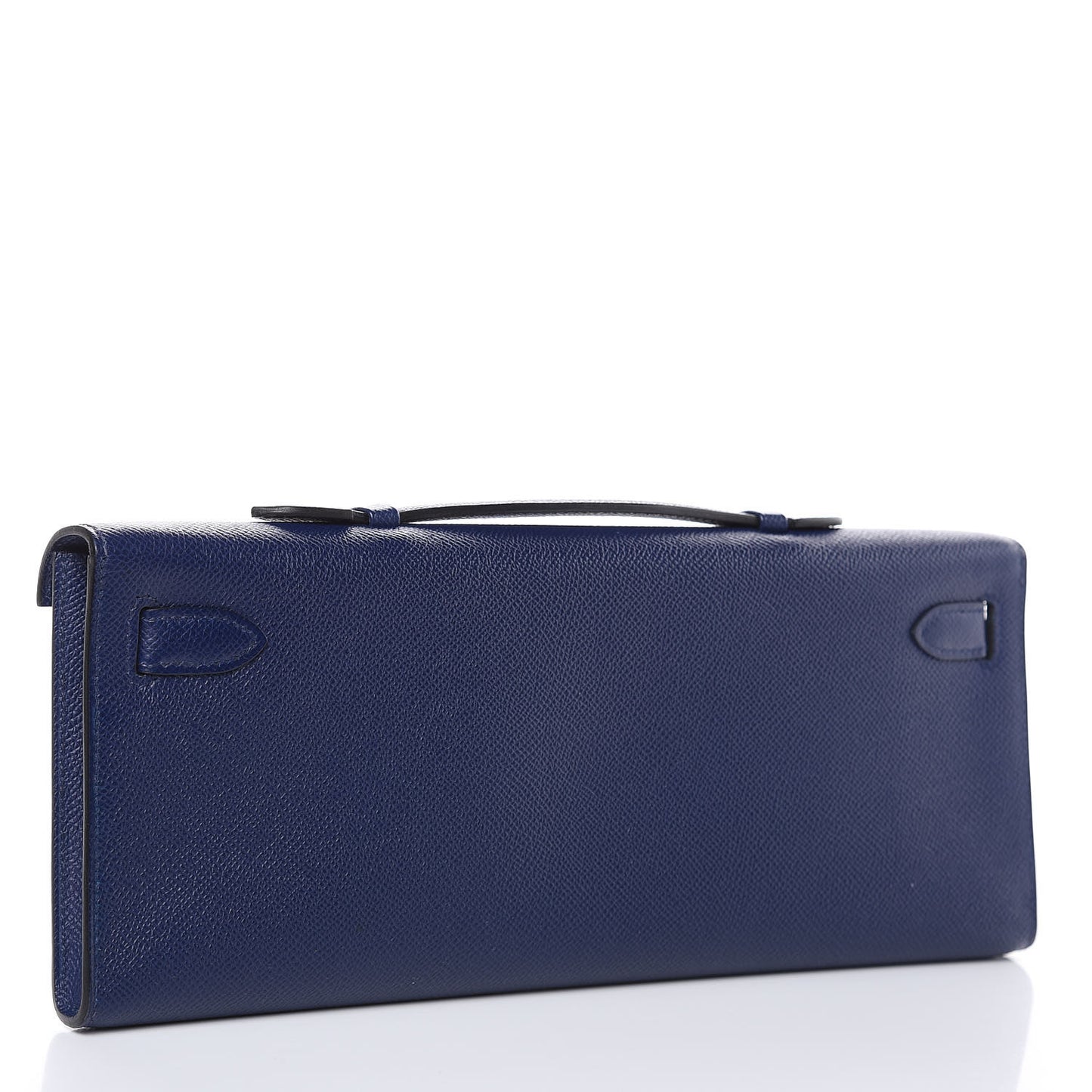 Epsom Kelly Cut Clutch Pochette Bleu Saphir