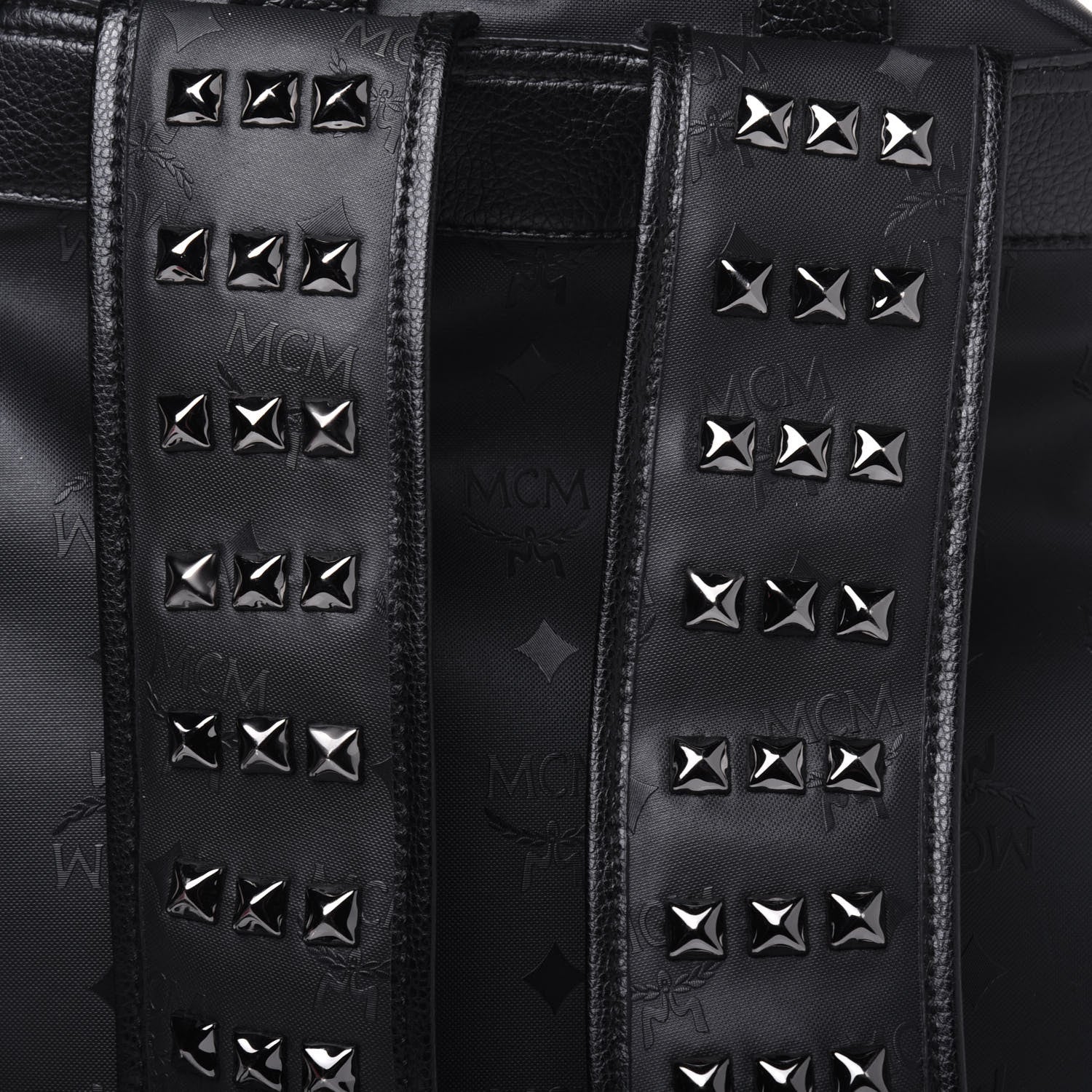 MCM Calfskin Medium Studded Backpack Black 18 of 18