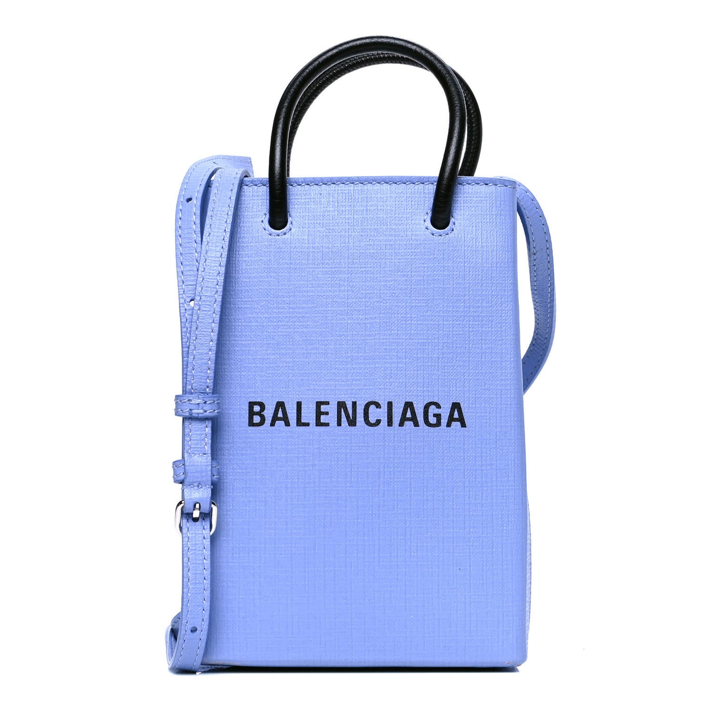 Squared Calfskin Logo Shopping Phone Holder Bag Light Purple