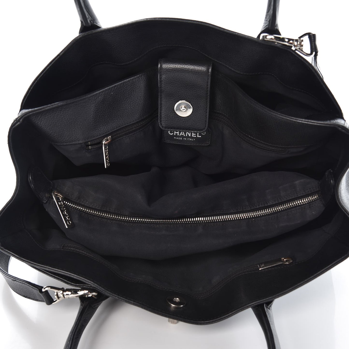 Calfskin Cerf Executive Shopper Tote Black