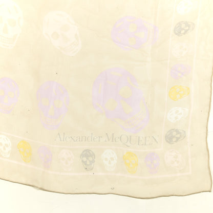 Alexander McQueen Silk Chiffon Multi Skull Scarf Cream Pink 2 of 3