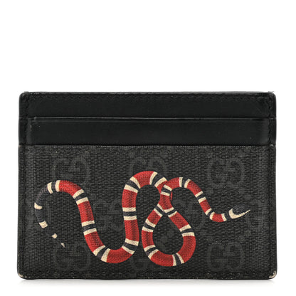 Gucci GG Supreme Monogram Kingsnake Card Holder Black Grey 1 of 8