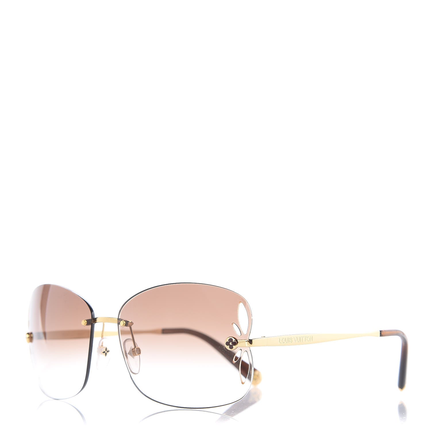 Louis Vuitton Lily Sunglasses Z0371U Brown Glitter 1 of 7