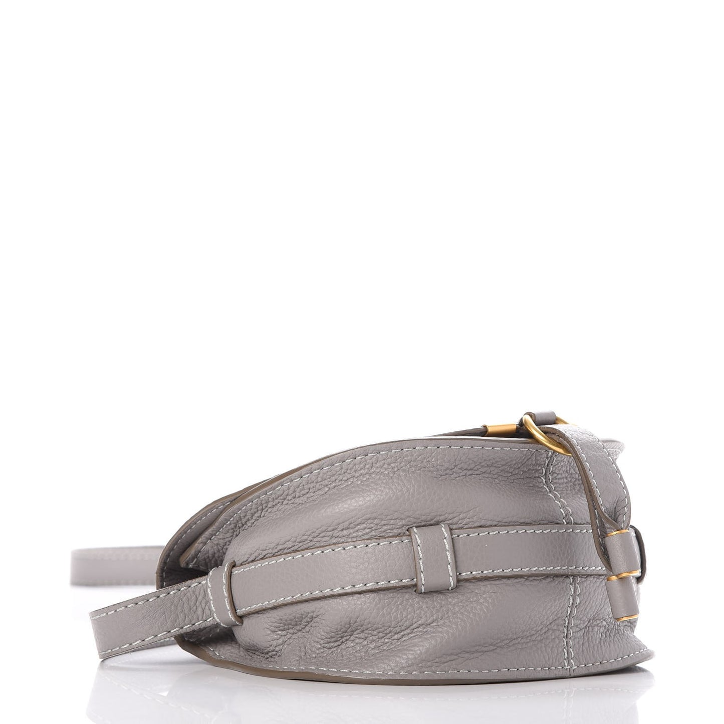Calfskin Mini Marcie Round Crossbody Bag Cashmere Grey