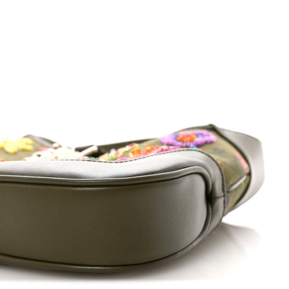 Gucci Calfskin Canvas Beaded Floral Medium Jackie 1961 Multicolor 10 of 10