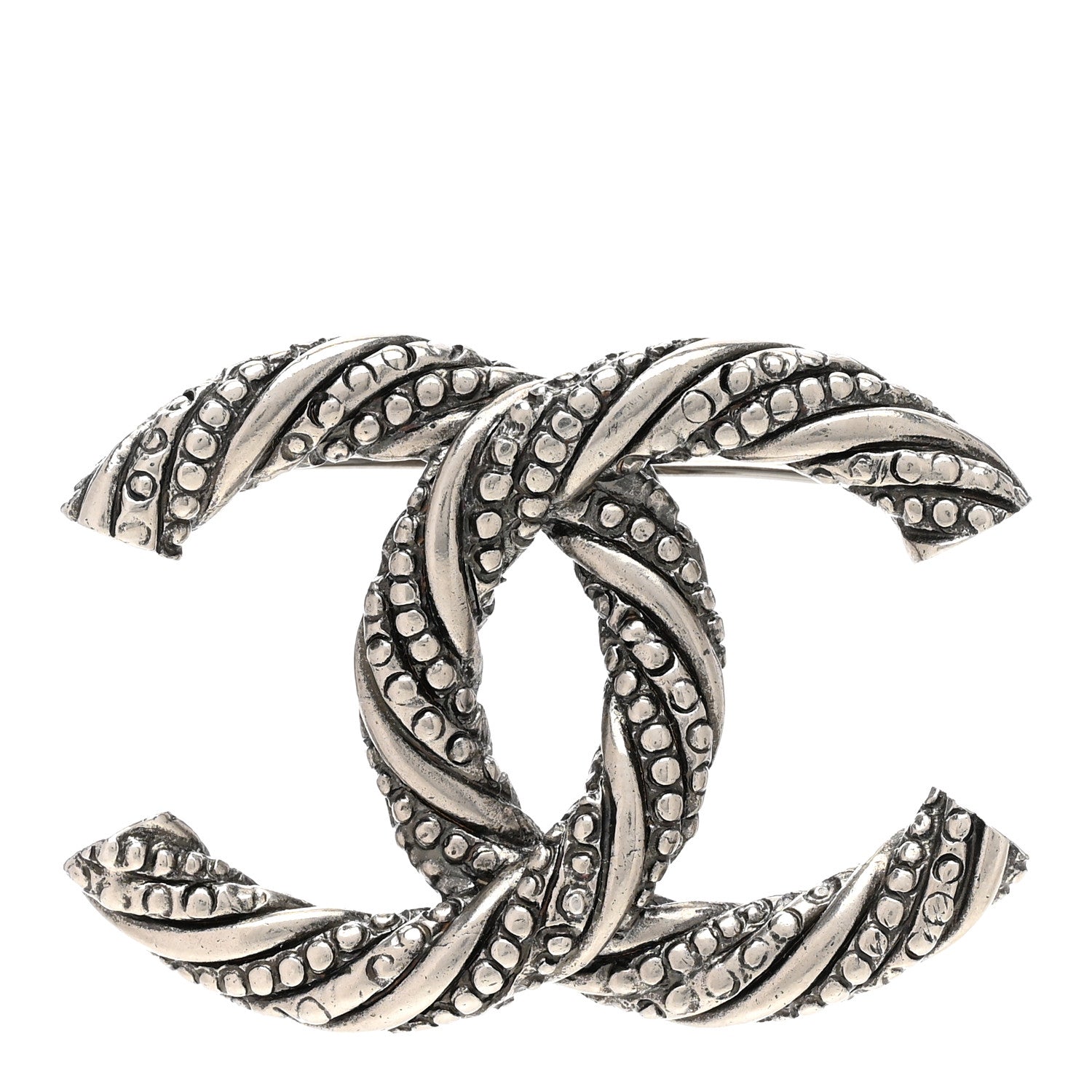 Chanel Ruthenium Twisted CC Brooch 1 of 4