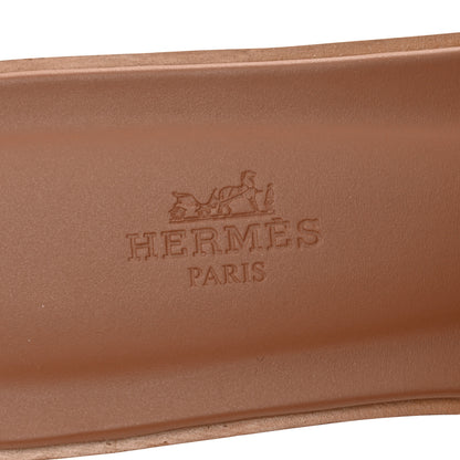 Hermes Box Calfskin Oran Sandals 39 Gold 8 of 10