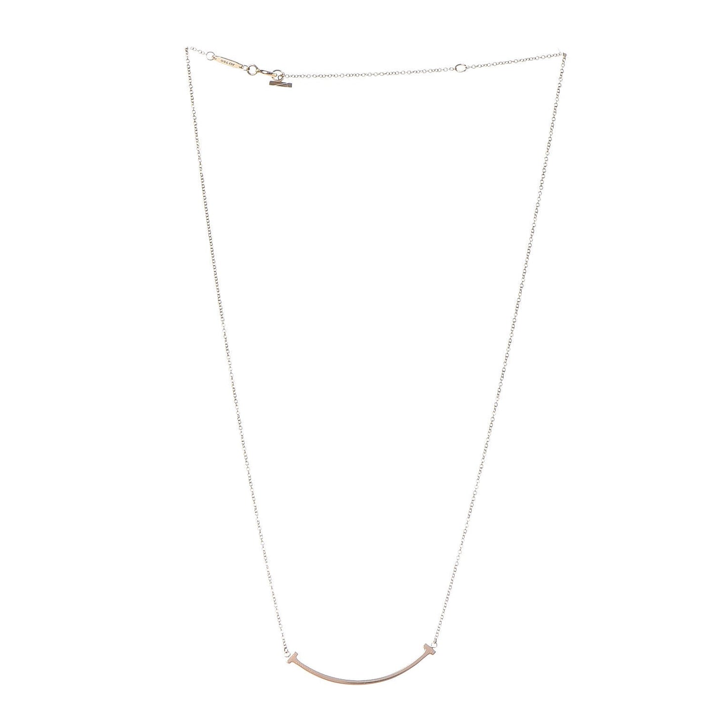 18K Rose Gold Small T Smile Pendant Necklace