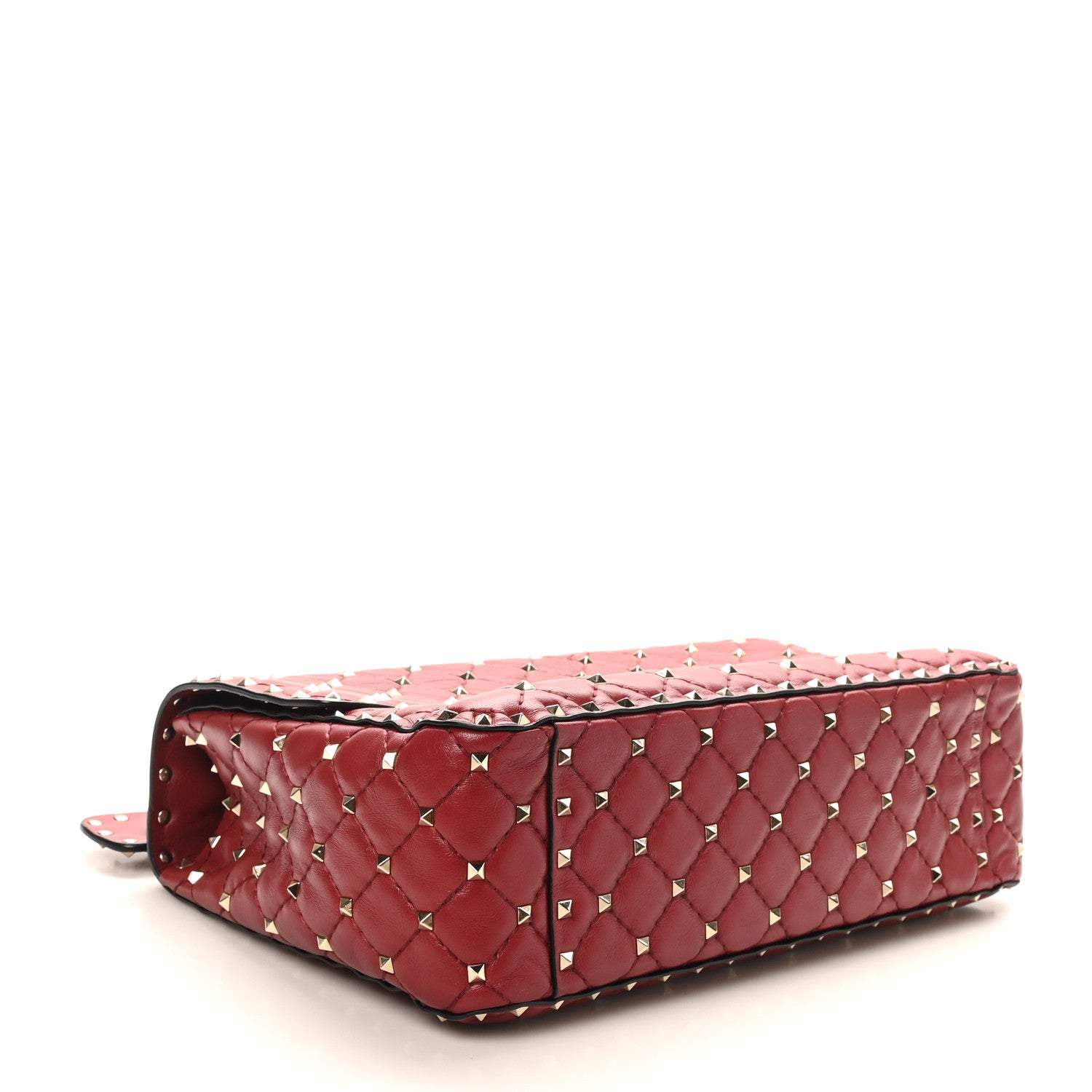 Valentino Garavani Nappa Large Rockstud Spike Shoulder Bag Rubino 4 of 9