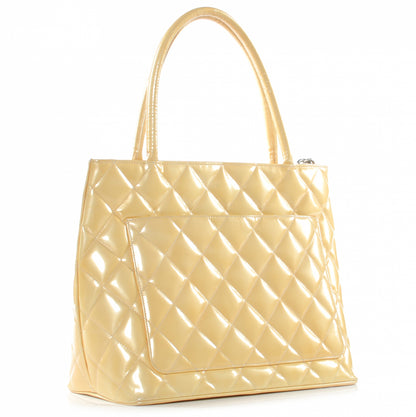 Chanel Patent Medallion Tote Yellow 3 of 8