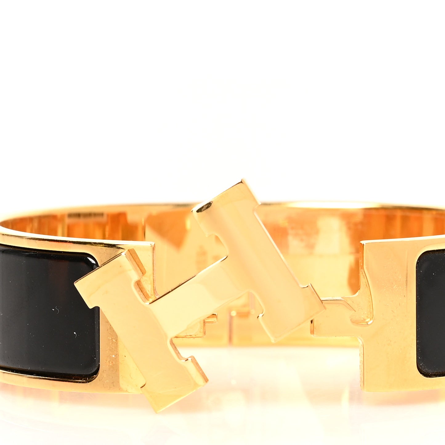 Enamel Wide Clic Clac H Bracelet GM Black